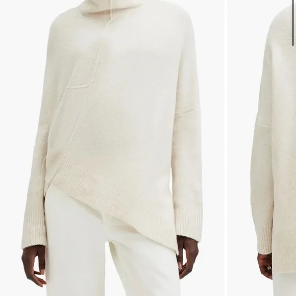 EUC! All Saints Cream Turtleneck Sweater, Size Medium - Picture 5 of 9